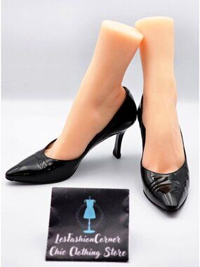 Yves Saint Laurent Women's Black Patent Leather High Heel Pumps Sz 7.5 2150